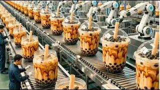 Inside a Modern Milk Tea Factory | How Bubble Tea Is Made From Tea Leaves to Bob