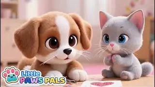 🐶🐱 Puppy & Kitten Make Valentine Cards 💖 | Valentine’s Day Kids Song