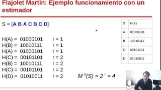 Streaming - Flajolet Martin - Ejemplos con un unico y multiples estimadores