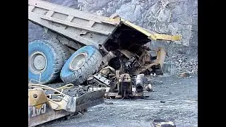 Dangerous Dump Mining Truck & Construction Machines Fails. Idiot Heavy Equipment Operation