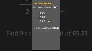 9's complement #shorts #digital electronics