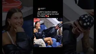 Justin Bieber's reaction seeing the crowd being too loud for Hailey Bieber 😭🩷
