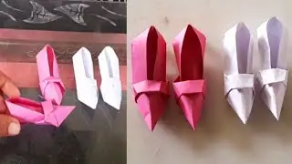 DIY Mini Paper Shoes / Paper Crafts For School / Paper Crafts / Easy Kids Craft ideas /Origami Shoes