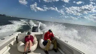 Coming back from a fishing trip in a 2320 Parker - Upper NY Bay, 2-3fters