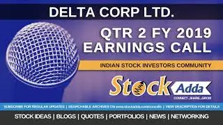 Delta Corp Ltd Investors Conference Call Qtr2 FY19