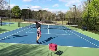 Serve practice, working on better hip coil and uncoil. Next time will work on upper half. 4/4/24