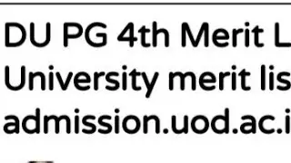 DU PG 4TH MERIT LIST 2021:DELHI UNIVERSITY MERIT LIST RELEASED, LATEST NEWS FOR DU PG 4TH MERIT LIST