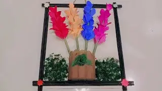 🌸 Beautiful DIY Wall Hanging | Easy Flower Pot Wall Art Using Paper | Home Decor Idea