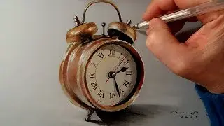 Drawing a Realistic Alarm Clock, Time Lapse