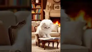 Cat reading a book. | Cute catcat