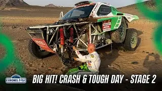EXCLUSIVE 💥 footage! BIG HIT, crash and damage in Stage 2 🎥 #Dakar2026