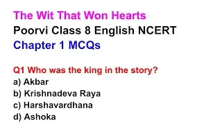 The Wit That Won Hearts | MCQ | Question Answer | Poorvi Class 8 English | Chapter 1