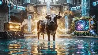Mystical Cow God at a Water Treatment Plant