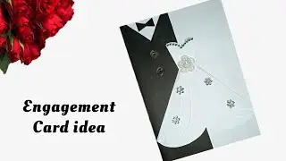 DIY Engagement Card idea // How to make Ring Ceremony Card // Handmade Wedding Card