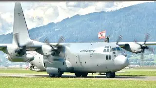(4K) Austrian Air Force Lockheed C130K Hercules (8T-CB) Arrival Taxiing and Departure at Zeltweg!