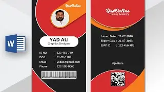 How to create Employee ID Card || Creative ID card for staff in ms word 2019