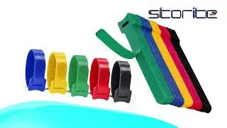 Storite 100 Piece Cable Organizer Hook & Loop Tape WireCord Holder Management Strap Reusable Hook &