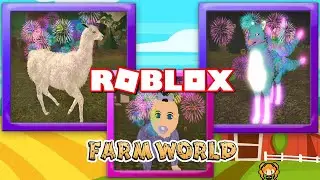 ROBLOX FARM WORLD CCARA LLAMA New Animal * FIREWORKS * Rare Baby & Kitsune Upgraded! Funny Roleplay