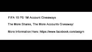 FIFA 15 COINS 1M PS account giveaway