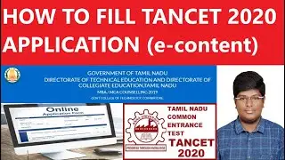 HOW TO FILL TANCET 2020 ONLINE APPLICATION (e-content) SAMPLE VIDEO