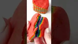 Rainbow layered pride cookies #cookies #sugarcookies #rainbowcookies #pridebaking