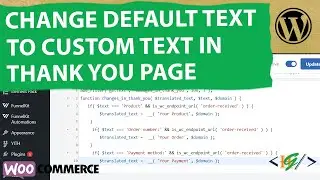 How to Change Any Default Text into Custom Text in WooCommerce Order Received Page | Heading | Title
