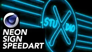 Neon Sign Cinema 4D SpeedArt