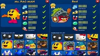 Sonic Dash - All Characters Unlocked: Ms. PAC-MAN vs Red