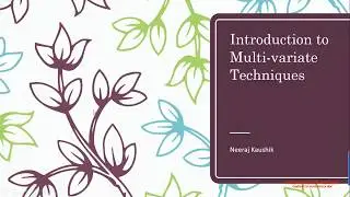 A simple Introduction to Multivariate Techniques