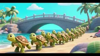 Sea Turtles March to the Bridge 🐢🌊 | Kids Song & Nursery Rhyme | Ocean Animal Adventure