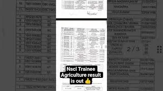 NSCL Trainee Agriculture results 2025#Nscl #Agricultureexam#exams #competitiveexams #upsc #result