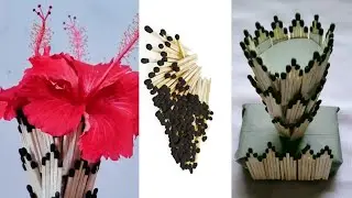 Match stick art and craft idea | Diy flower vase | best out of waste idea