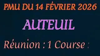QUINT&Eacute;+ DU SAMEDI 14 FEVRIER 2026 &Agrave; AUTEUIL DANS LE PRIX BEUGNOT - R1 C4.