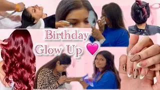 &ldquo;Birthday Glow Up&rdquo; Nail extension / Lash Extension / Hair Colour / #birthdayvlog #birthdayglowup 