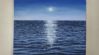 How to Paint Water Colour of Sea Step by Step Easy Tutorial/ Acrylic Painting/Soldier Art Gallery 