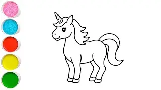 How To Draw Cute Unicorn Drawing, Painting & Coloring For Kids and Toddlers_ Child Art