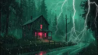 Heavy Rain Sounds For Deep Sleeping | Thunder Rain Ambience For Sleep & Relaxation
