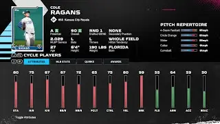 【MLBTheShow25Stats/メジャーリーグ選手能力】Royals 55 Cole Ragans KC コール・ラガンズ選手