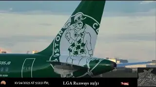 LaGuardia Airport New York City / LIVE + ATC / Manhattan Sunset 10-27-25 at 12:30pm 1440P