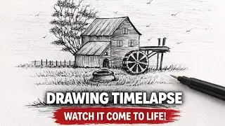 Satisfying Ink Drawing Timelapse | Watermill