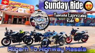 Sunday Ride : Aligarh To Highway Masala Via Yamuna Expressway 😍 #rider #motovlogger #rayvlogs