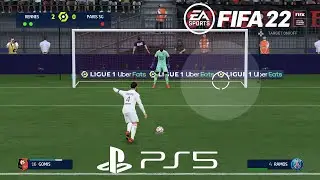 FIFA 22 PS5 Next Gen - Rennes vs PSG | Penalty Shootout Gameplay 1080p HD