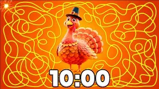 10 Minute [THANKSGIVING] 🦃🚀 Rocket Turkey Timer | Countdown Surprise! 🎆