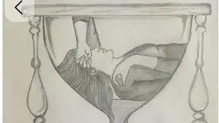 How to draw a old watch with girl ||girl slow slow drop for the tima