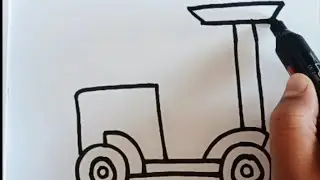 New trick to draw a tractor. Very very easy tractor drawing 👌. #drawingtractor #tractordrawing 
