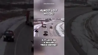 Is it luck or a skilled semi truck driver #trucking #highway #blackice