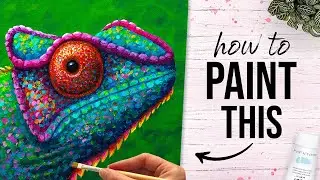 EASY Chameleon Painting | Acrylic Techniques for Beginners