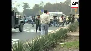 PERU: LIMA: CONSTRUCTION WORKERS DEMONSTRATION