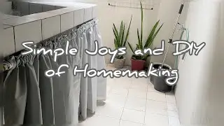 DIY | Installing Undersink Curtain Skirt | Tile Gap Kitchen Sink Repair | Repurposing Empty Bottles