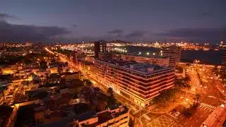 Las Palmas Sunset &uuml;ber dem Hafen - 4K Timelapse